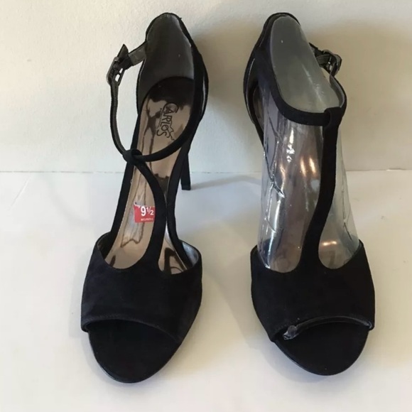 Women’s Black Open Toe High Heels Carlos Santana Sandals - Picture 2 of 7